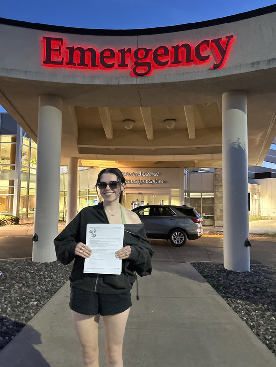 I had to snap a quick picture after checking out of the ER to commemorate my four hours spent there.