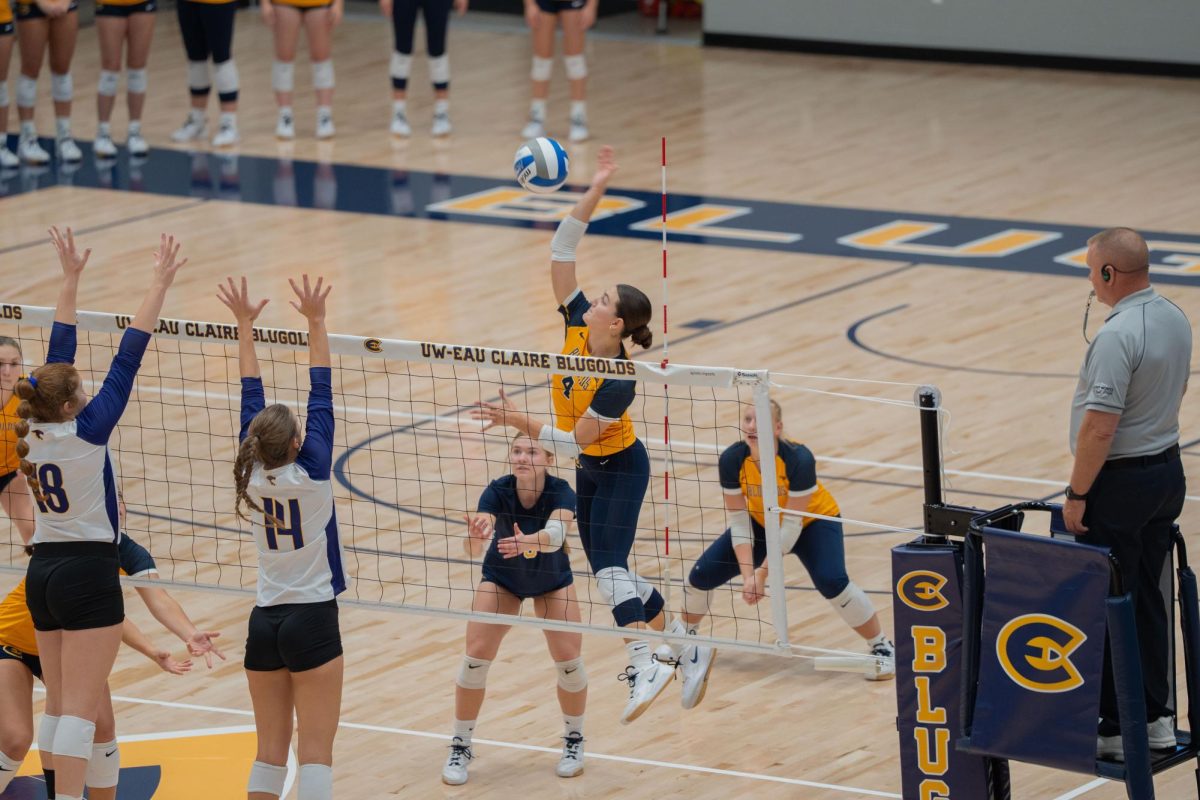 Outsider Hitter Mya Cinnamo preparing for a shot on the net.