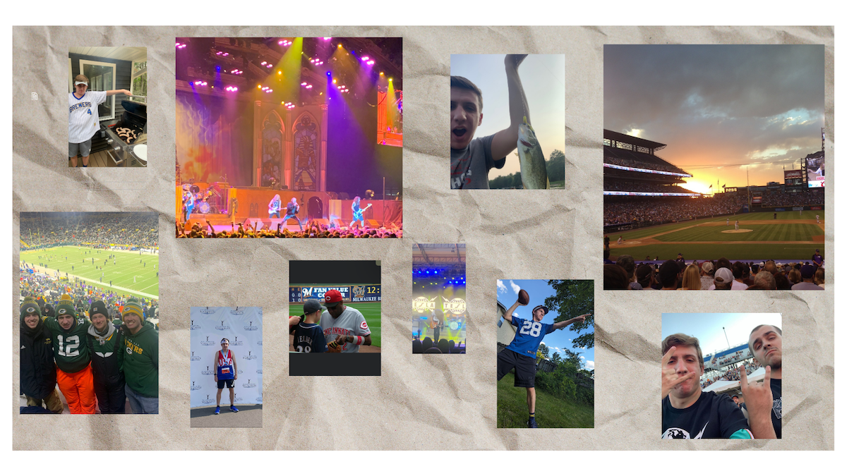 A compilation of me at sporting events, attending concerts and doing sports-related activities.