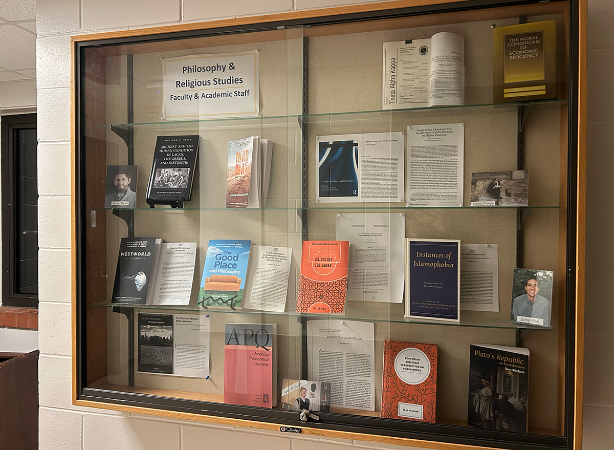 The department’s display case is one of few visible religious studies resources within the department. The department is located on the sixth floor of Hibbard Hall, which they shared with the university's sociology department.
department.
