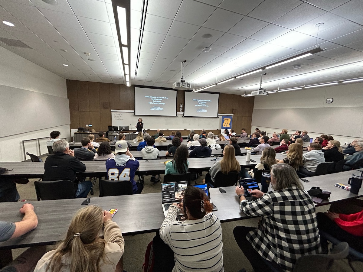 Katherine Cramer giving her speech at one of the week's events.