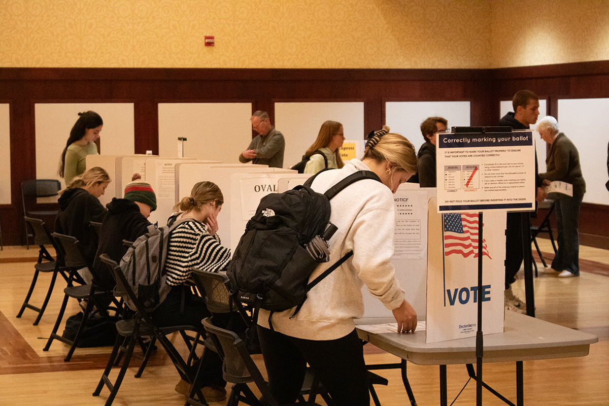 Students who live on-campus were able to vote on the third floor of Davies Student Center. This allowed them to jump in line and head right to class after casting their ballot.