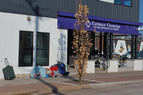 Belongings left outside the Sojourner House.