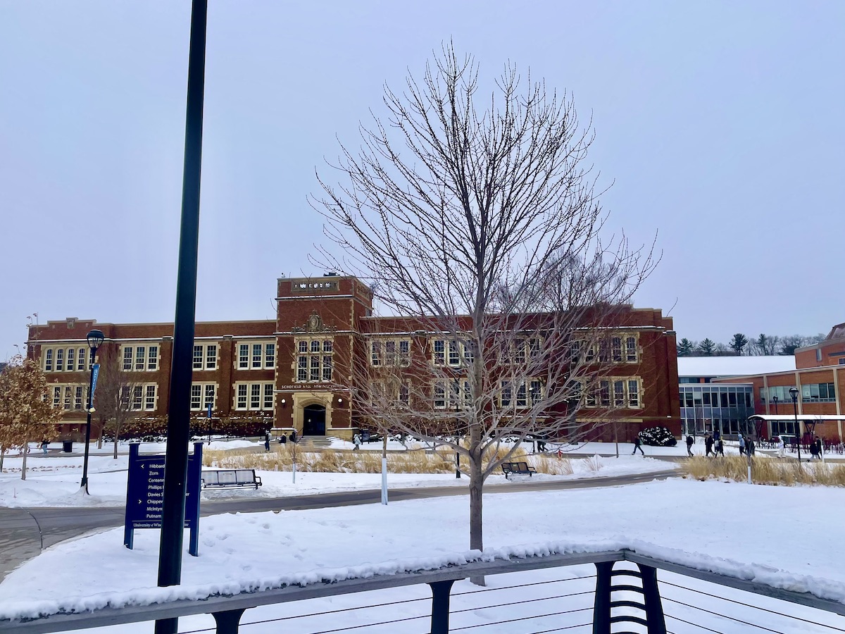 Opened in 1915 with funds negotiated by the Eau Claire Chamber group, UW-Eau Claire’s historic Schofield Hall was the campus’s pilot building.