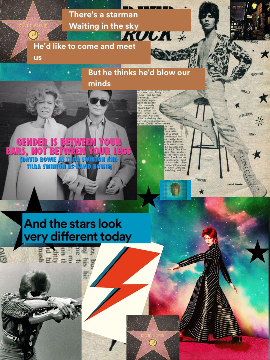 A dreamy collage created by me (and my Canva addiction) endearingly entitled: Starman.  
